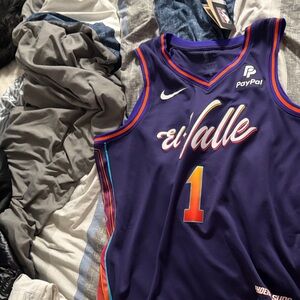 Nike Purple Phoenix Suns 'El Valle' Basketball Jersey with Orange Accents